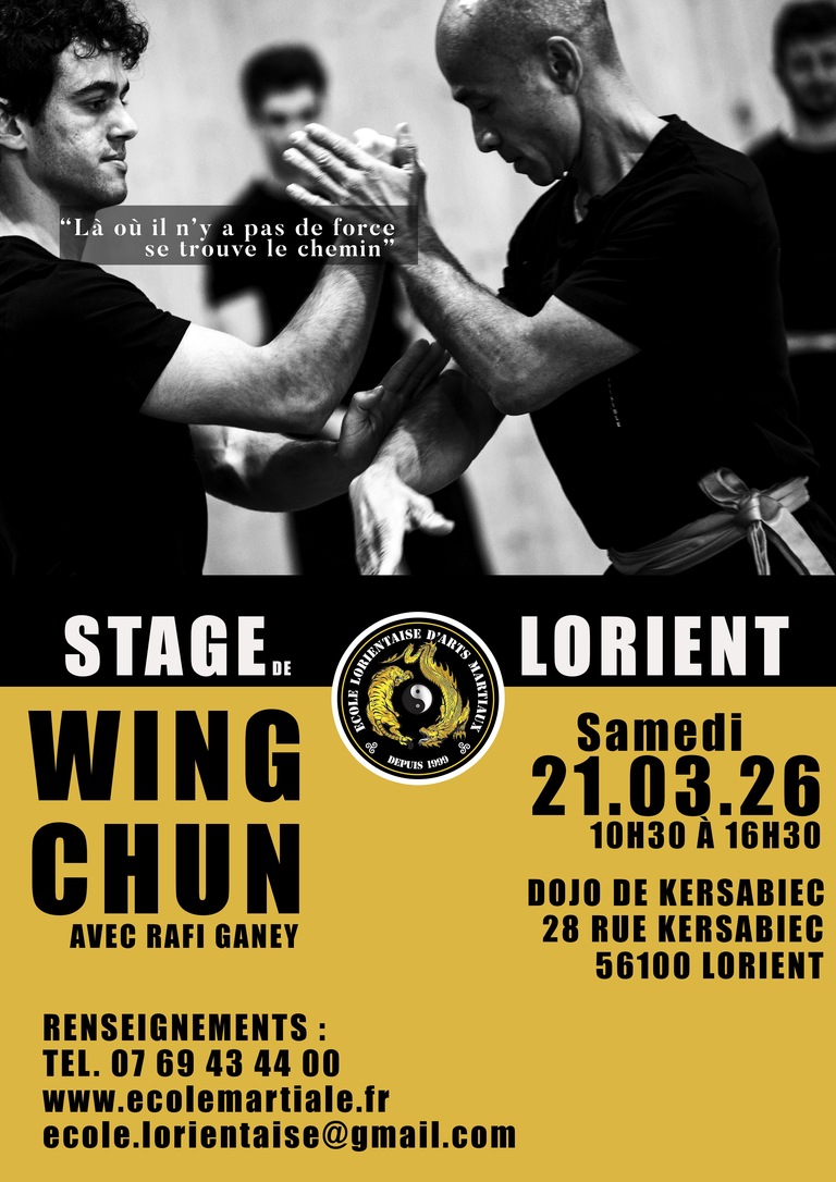 Affiche stage Wing Chun Lorient -21 03 2026